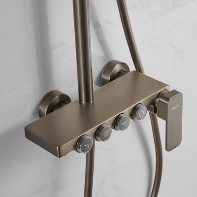 Bathroom Rainfall Shower Head System Wall Mount With Handheld Spray