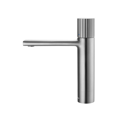 30mm Ceramic Cartridge Brass Grey Basin Mixer Faucet For Washroom