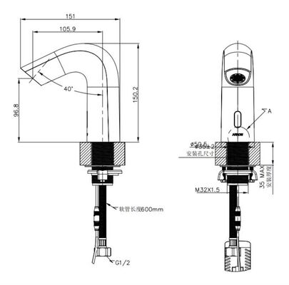 ARROW Modern Single-Handle Brass Basin Mixer Faucet with Ceramic Valve Core and Smart Sensor Design for Deck Mounted Single Hole Installation