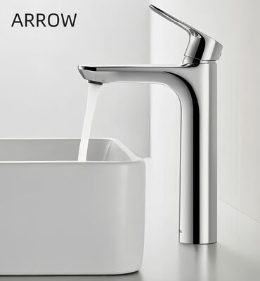 ARROW Modern Single Handle Brass Basin Mixer Faucet with Ceramic Valve Core and Chrome Finish for Easy Mount Single Hole Wash Basin